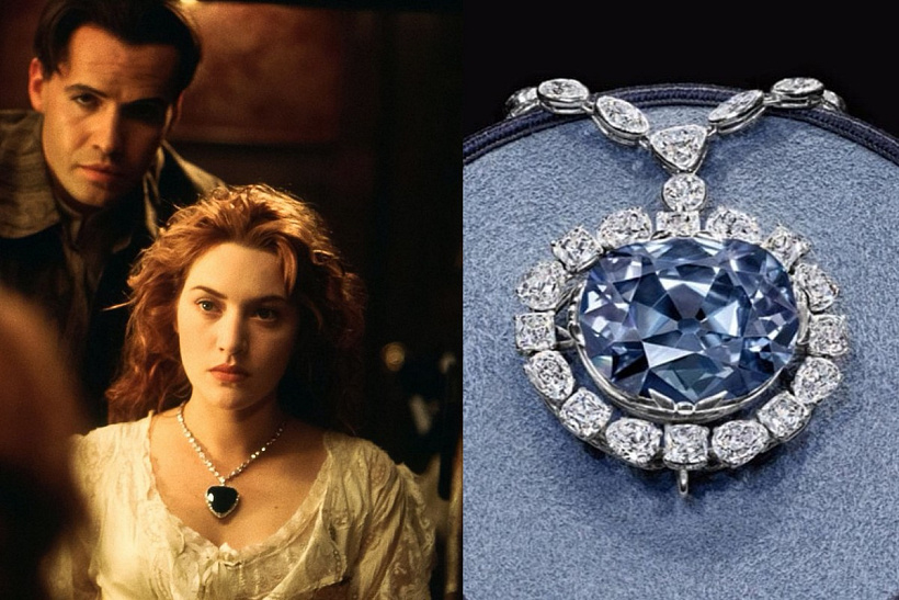 Hope Diamond posloužil jako předloha slavnému náhrdelníku Heart Of The Ocean z Titanicu.
