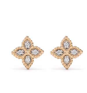 Roberto Coin ﻿18kt rose gold Princess Flower diamond earrings