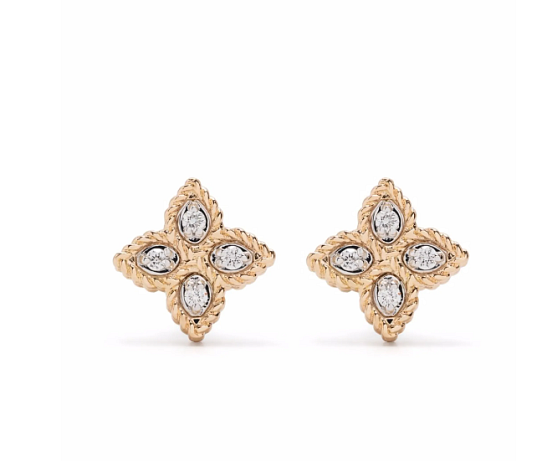 Roberto Coin ﻿18kt rose gold Princess Flower diamond earrings