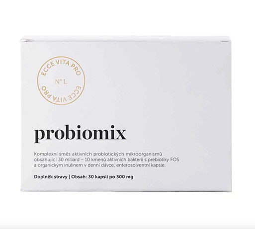 Ecce Vita ﻿Probiomix – Probiotika 30 kapslí Dostupnost: Vitalpoint Cena: 830 Kč