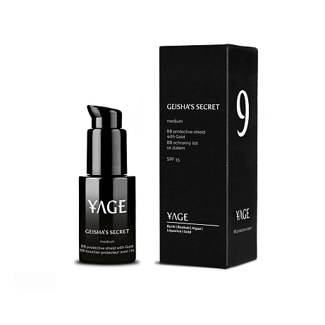Yage BB krém se zlatem a SPF 15+ proti pigmentaci Geisha´s Secret  Dostupnost: Yage  Cena: 2590 Kč / 30 ml