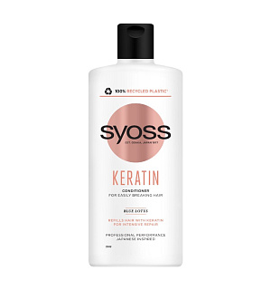 Syoss Keratin - kondicionér pro lámavé a namáhané vlasy Dostupnost: Notino  Cena: 103 Kč / 440 ml