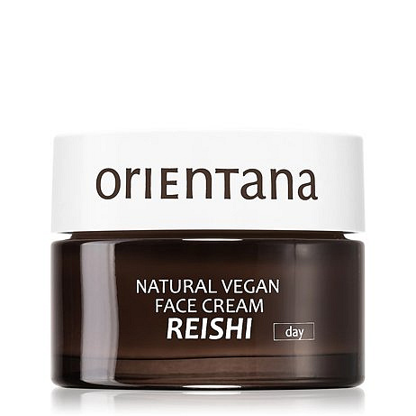 Orientana  Denní pleťový krém Natural Vegan Reishi  Dostupnost: Notino  Cena: 631 Kč / 50 ml