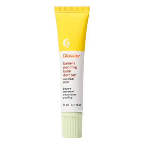 GLOSSIER Balzám na rty Balm Dotcom v odstínu Banana Pudding  Dostupnost: Glossier  Cena: 459 Kč