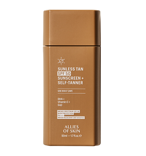 Harper's Bazaar SPFALLIES OF SKIN﻿ Sunless Tan SPF 50 Daily Sunscreen + Self-Tanner ﻿Dostupnost: Ingredients﻿ Cena: 1 700 Kč