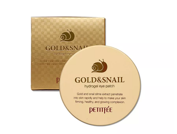 Petitfee ﻿Gold & Snail Hydrogel Eye Patch - Hydrogelové náplasti pod oči se šnečím slizem
