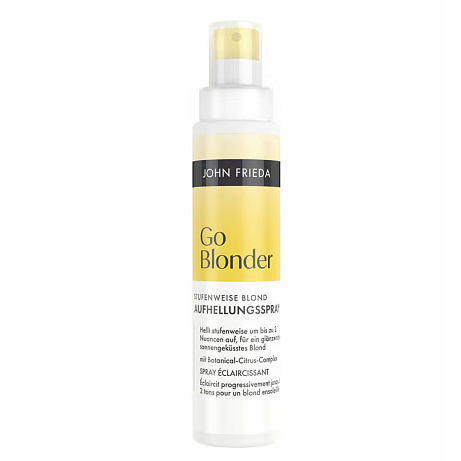 JOHN FRIEDA Go Blonder intenzivní zesvětlující sprej Dostupnost: vybrané parfumerie a kadeřnické salony Cena:  299 Kč