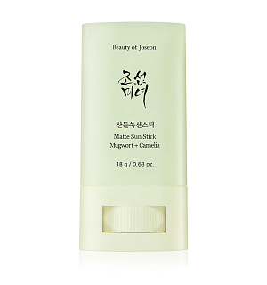 SPF Stick BEAUTY OF JOSEON  Matte Sun Stick Mugwort + Camelia SPF 50  Dostupnost: Notino  Cena: 419 Kč