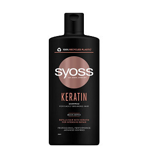 Syoss  KERATIN - Šampon s keratinem proti lámavosti vlasů Dostupnost: Notino  Cena: 109 Kč / 440 ml