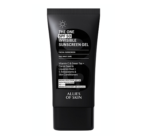 ALLIES OF SKIN  The One SPF 50 Invisible Sunscreen Gel  Dostupnost: Ingredients Store  Cena: 1 250 Kč
