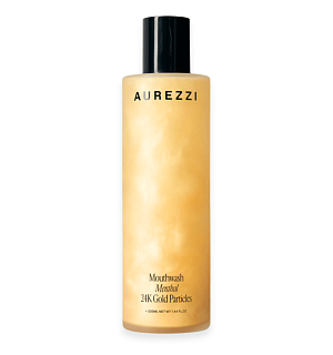 AUREZZI ﻿Ústní voda s nanočásticemi zlata – Gold Mentol ﻿Dostupnost: Infokrása ﻿Cena: 918 Kč