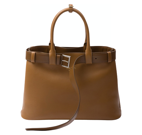 PRADA﻿Buckle Large Leather Handbag
