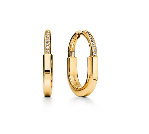 Tiffany & Co.﻿Lock Earringsin Yellow Gold with Diamonds, Medium