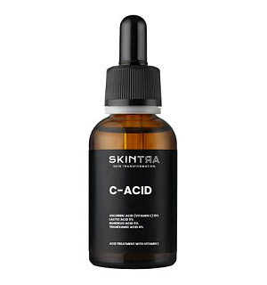 SkinTra   Pleťové sérum s vitamínem C a AHA kyselinami C-Acid  Dostupnost: Cosibella   Cena: 310 Kč / 30 ml