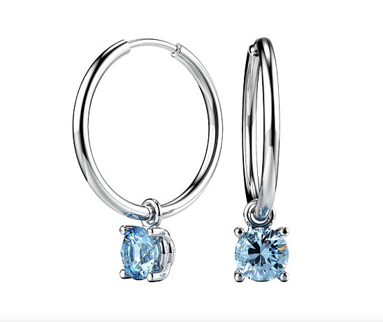 Rýdl  Náušnice JOY bílé zlato a akvamarín